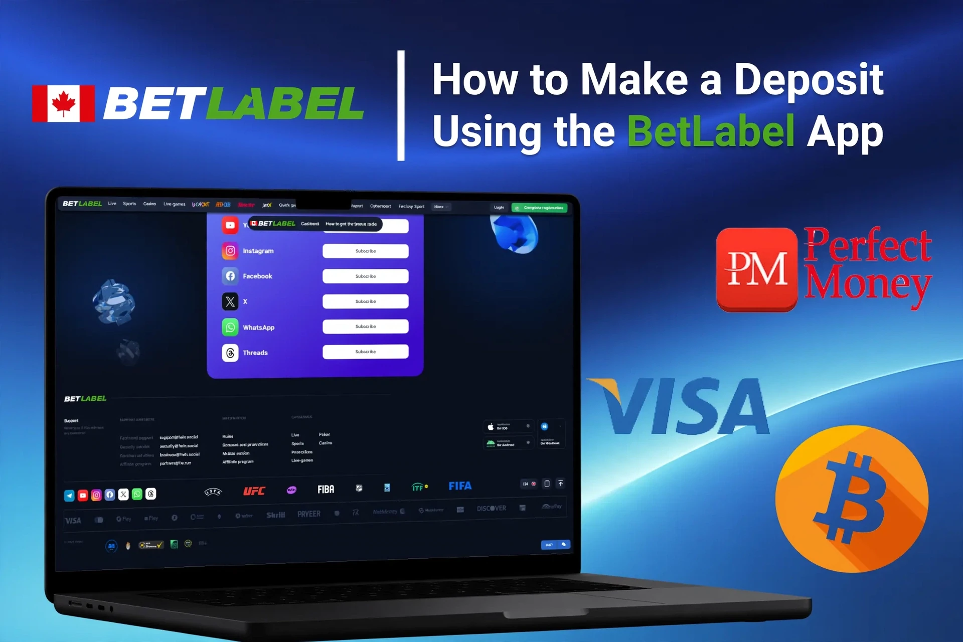 Registration process on the BetLabel mobile app with social login options