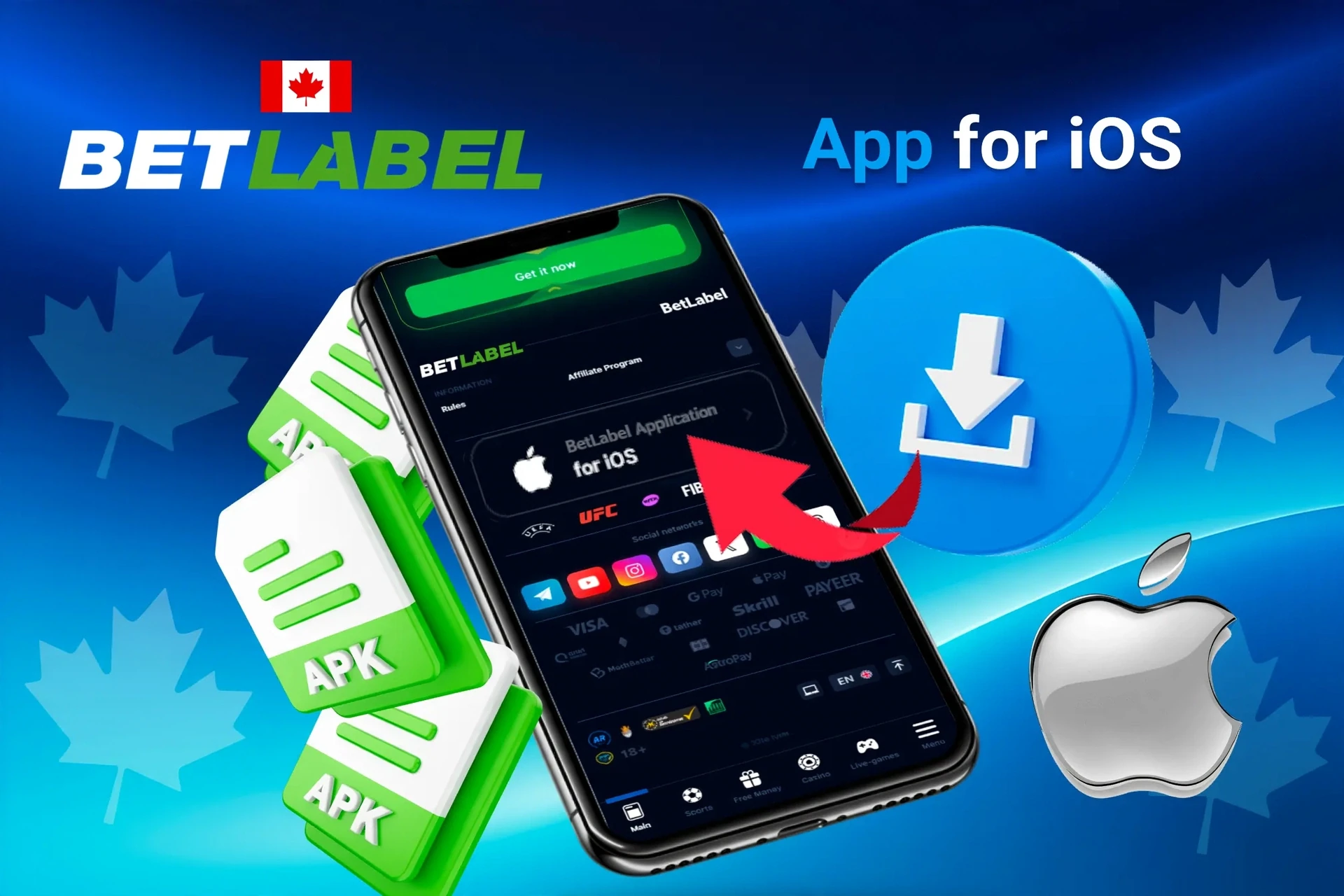 BetLabel iOS app shortcut creation screen with Apple logo