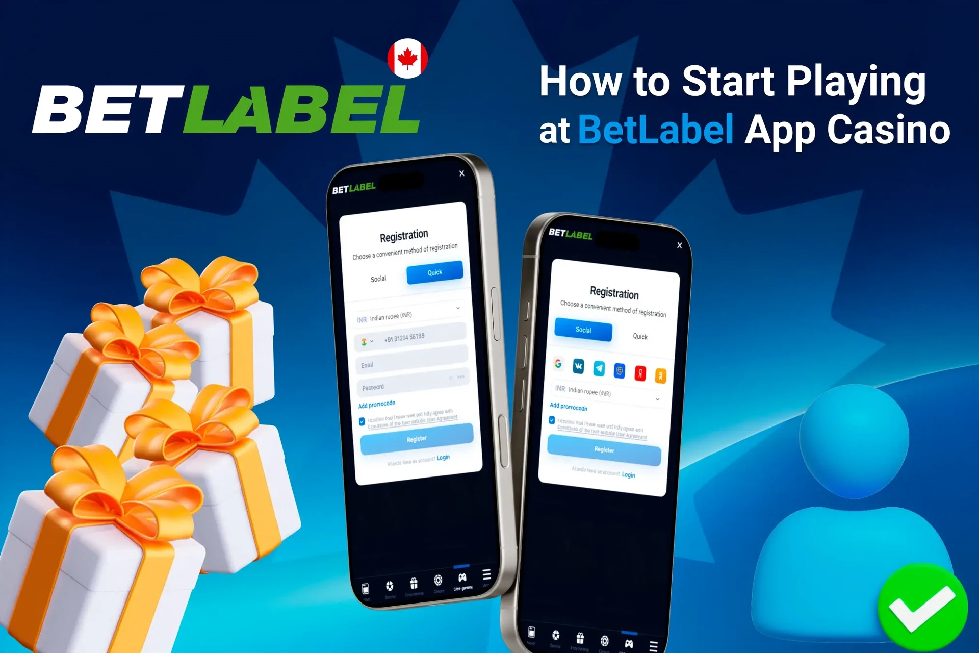 1win app registration screen on mobile with easy-to-follow steps and gift box icons