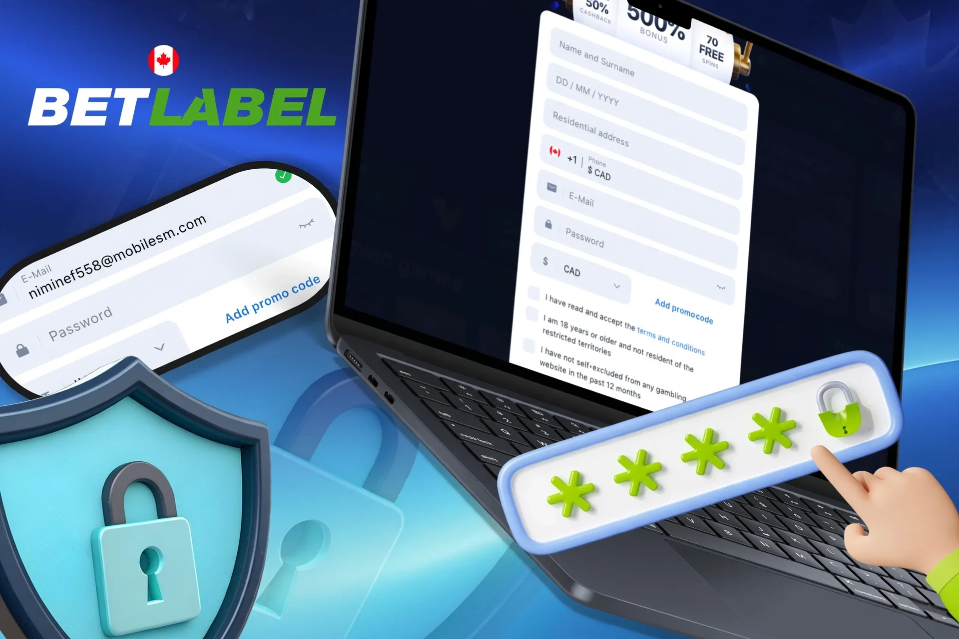 Instructions for creating a strong, secure password for your BetLabel account